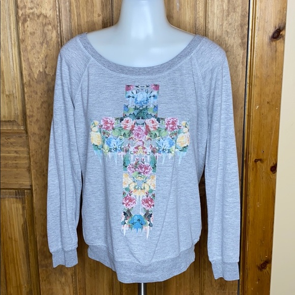 Wet Seal Tops - Cross Pull Over Sweater size medium